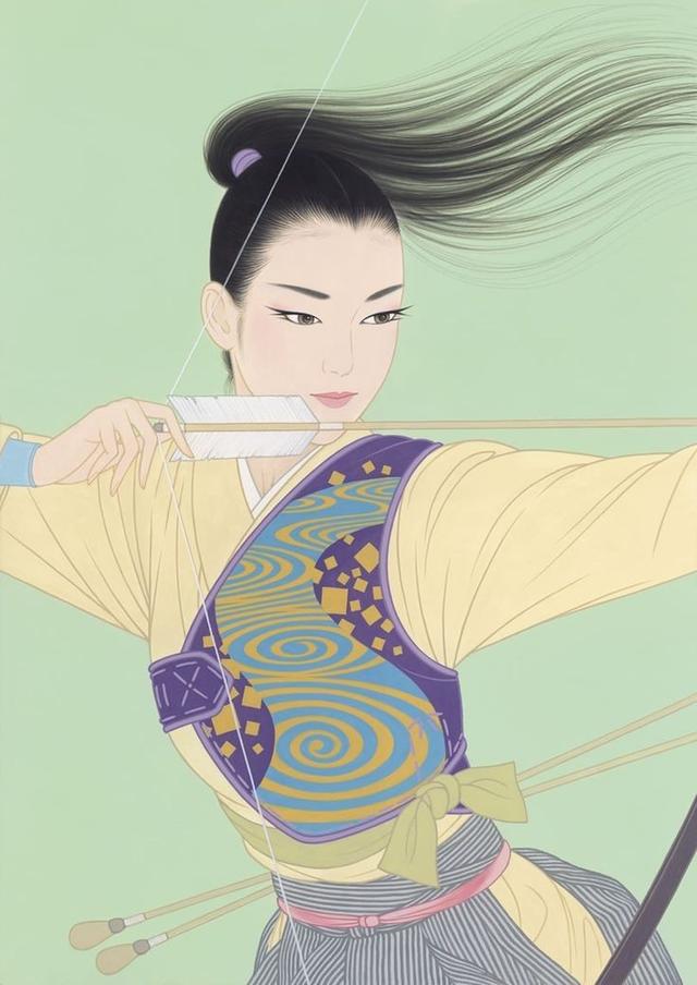 迷人的眼神 日本画家鹤田一郎的女性人物作品 图