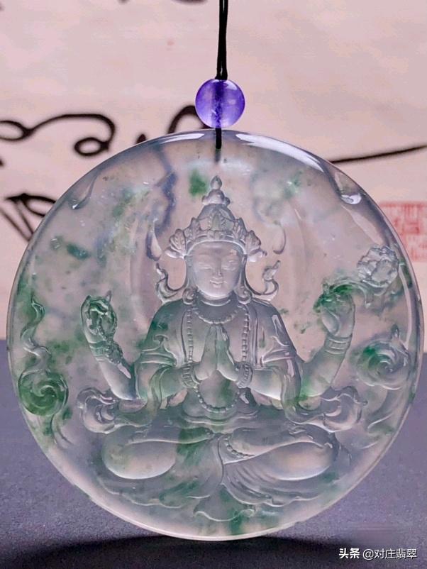 高冰飘绿花翡翠板料定制不同作品 灵动的水草花竟