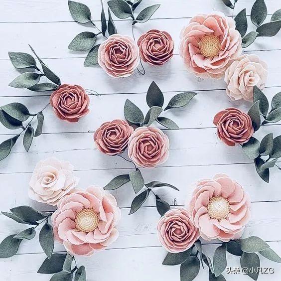 超美的不织布花 太有艺术范了 附教程